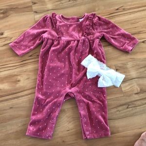 Adorable Velour Janie & Jack romper